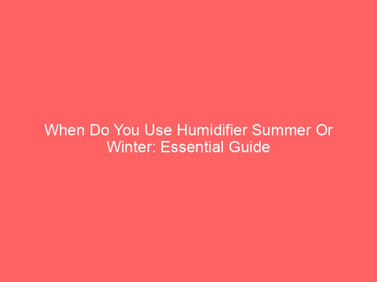 When Do You Use Humidifier Summer Or Winter: Essential Guide